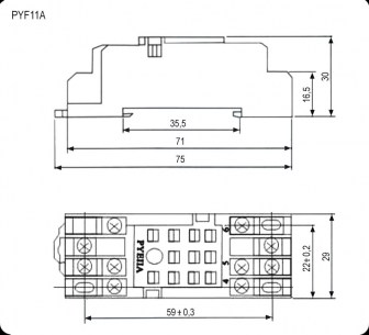 PYF11A колодка для 4453(18F)-3 RUICHI даташит схема