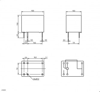 4100H 12VDC (842) 2A реле электромагнитное RUICHI даташит схема