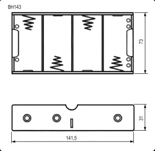 BH143 D 4x1 батарейный отсек RUICHI даташит схема