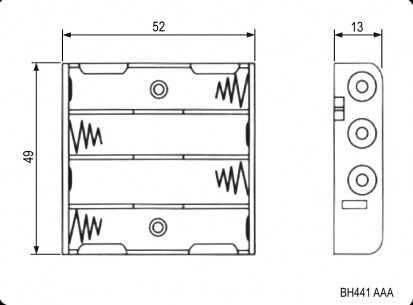 BH441 AAA 4x1 (BH625) батарейный отсек RUICHI даташит схема