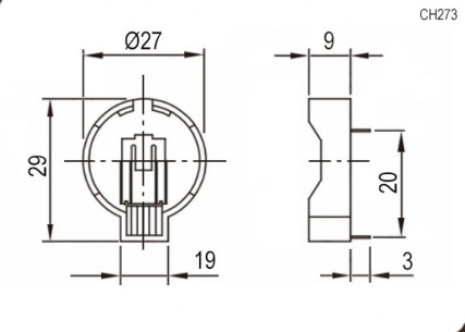 CH273 одна батарея CR2450 батарейный отсек RUICHI даташит схема