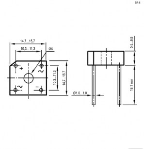 KBPC0610 6A 1000V (BR610) диодный мост RUICHI даташит схема