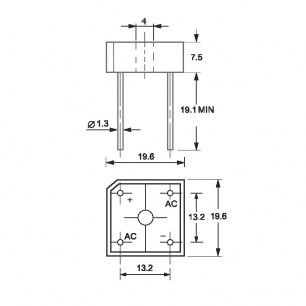 KBPC1010 10A 1000V (BR1010) диодный мост RUICHI даташит схема