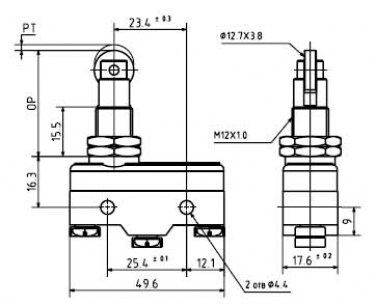 LXW5-11Q1 15A/250VAC микропереключатель RUICHI даташит схема