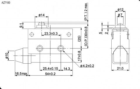 AZ-7100 выключатель путевой RUICHI даташит схема