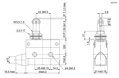 AZ-7311 выключатель путевой RUICHI даташит схема