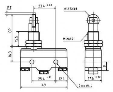 LXW5-11Q-2 15A/250VAC микропереключатель RUICHI даташит схема