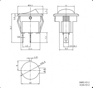 SMRS-101-2 клавишный переключатель RUICHI даташит схема