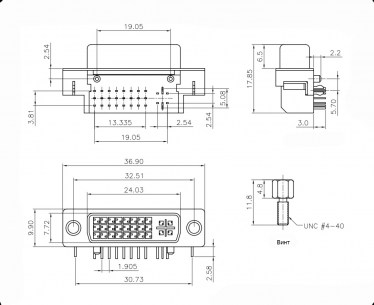 DVI-D29FR разъем RUICHI даташит схема