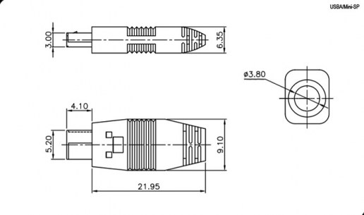 USBA/Mini-SP 4 контакта разъем RUICHI даташит схема