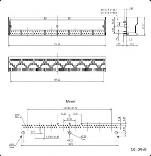 TJ9-10P8-08 cетевая розетка разъем RUICHI даташит схема