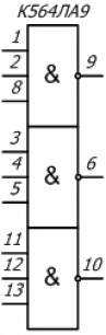 К564ЛА9 (НИКЕЛЬ) микросхема  даташит схема