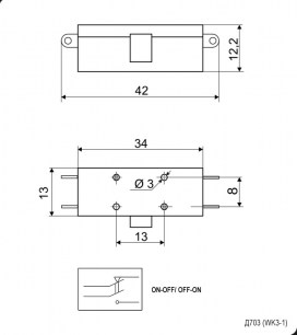 Д703 ( WK3-1 ) микропереключатель RUICHI даташит схема