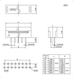 FDC-10 разъем RUICHI даташит схема