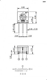 3362W 200R подстроечный резистор RUICHI схема фото