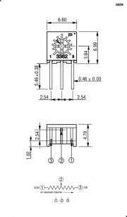 3362W 200R подстроечный резистор RUICHI даташит схема