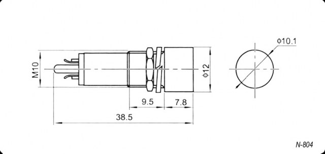 N-804-B 220V лампочки неоновые в корпусе RUICHI даташит схема