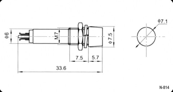 N-814-R 220V лампочки неоновые в корпусе RUICHI даташит схема