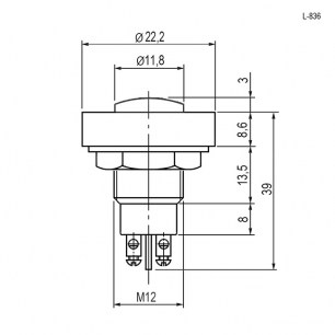 L-836-G 24VDC d 13 светодиоды в корпусе RUICHI даташит схема