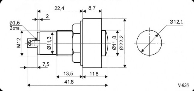 N-836-R 220VAC лампочки неоновые в корпусе RUICHI даташит схема