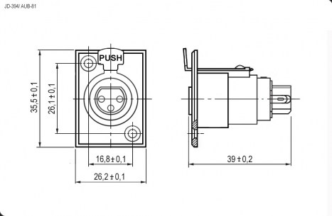 JD-394 / AUB-81 разъемы микрофонные xlr RUICHI даташит схема