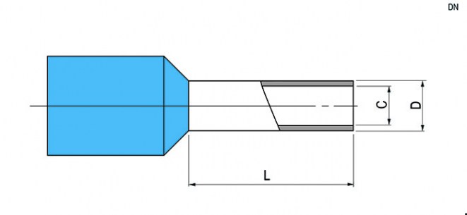 DN00206 blue (0.75x6mm) наконечники на кабель RUICHI даташит схема