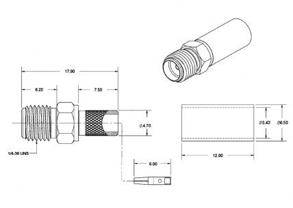 SMA-C58J высокочастотные разъемы RUICHI даташит схема