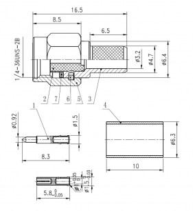 SMA-C58P высокочастотные разъемы RUICHI даташит схема