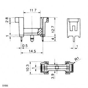 S1055 (5x20 6a 250v) держатель предохранителя RUICHI даташит схема