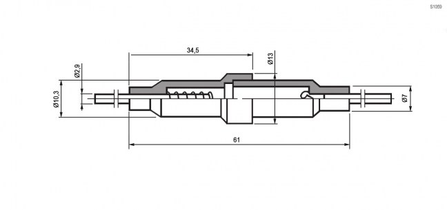 S1059 (6.35x31.8 10a 250v) держатель предохранителя RUICHI даташит схема