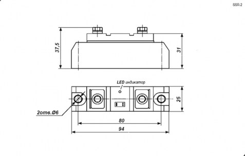 SSR-2 440V 80A (Z)D3 (3-32v) реле твердотельное RUICHI даташит схема