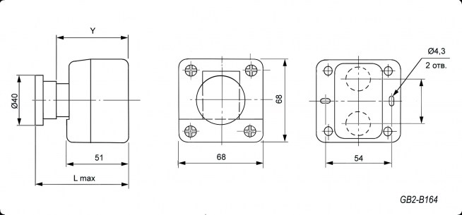 GB2-B164H29 (N/C) кнопочный пост RUICHI даташит схема