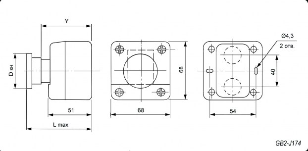 GB2-J174 (N/C) кнопочный пост RUICHI даташит схема