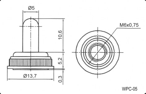 WPC-05 (M6X0.75) тумблер RUICHI даташит схема