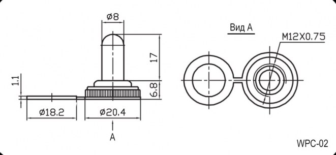 WPC-02 (M12X0.75) тумблер RUICHI даташит схема