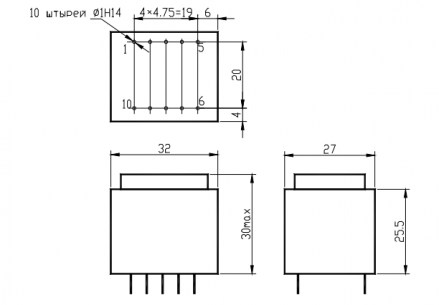 ТПК-2 (ТПГ-2) 2x12V (аналог) трансформатор RUICHI даташит схема