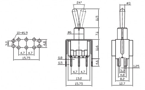 MTS-202-A2T on-on микротумблер RUICHI даташит схема