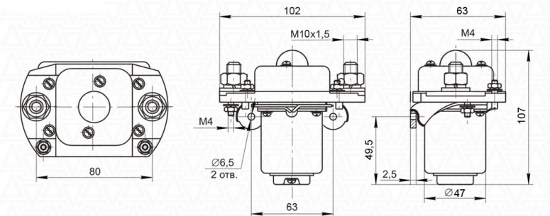 СКМ400 (КМ400ДВ) контактор  даташит схема