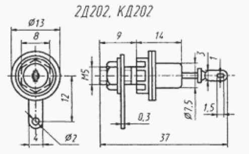 2Д202М низковольтный диод  даташит схема