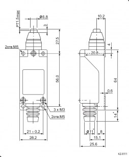 KZ-8111 (TZ-8111) Al+Zinc выключатель путевой RUICHI даташит схема