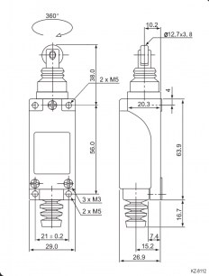 KZ-8112 (TZ-8112) Al+Zinc выключатель путевой RUICHI даташит схема