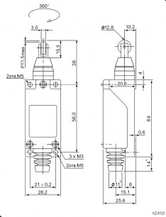 KZ-8122 (TZ-8122) Al+Zinc выключатель путевой RUICHI даташит схема