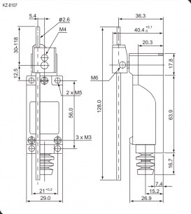 KZ-8107 (TZ-8107) Al+Zinc выключатель путевой RUICHI даташит схема