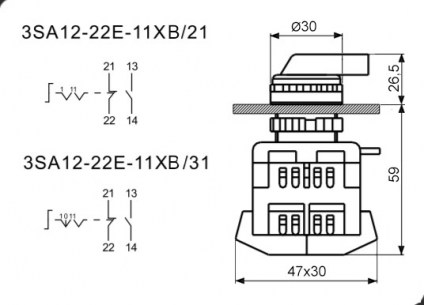 3SA12-22E-11XB/21 переключатель поворотный RUICHI даташит схема