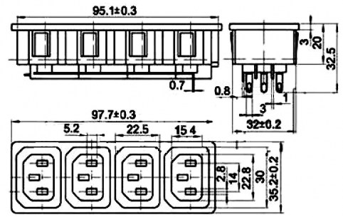 AC-007 разъемы питания RUICHI даташит схема