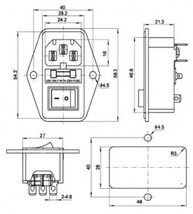 AC-014 разъемы питания RUICHI даташит схема