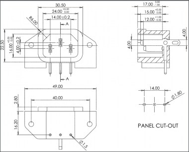 AC-023 разъемы питания RUICHI даташит схема