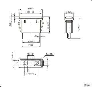 AC-027 разъемы питания RUICHI даташит схема