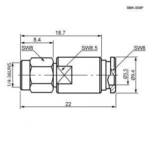 SMA-S58P высокочастотные разъемы RUICHI даташит схема