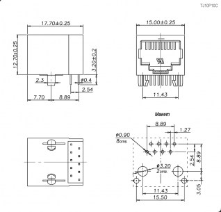 TJ10P10C разъем RUICHI даташит схема